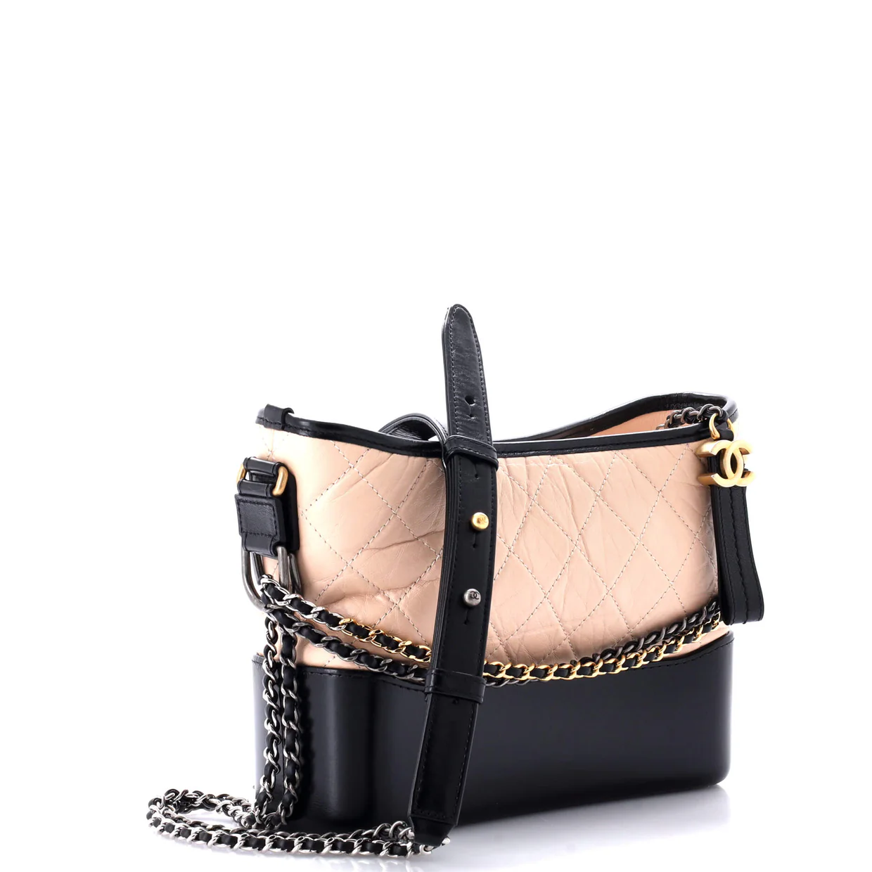 Bicolor Gabrielle NM Hobo Quilted Aged Calfskin Medium - Deep Luxury