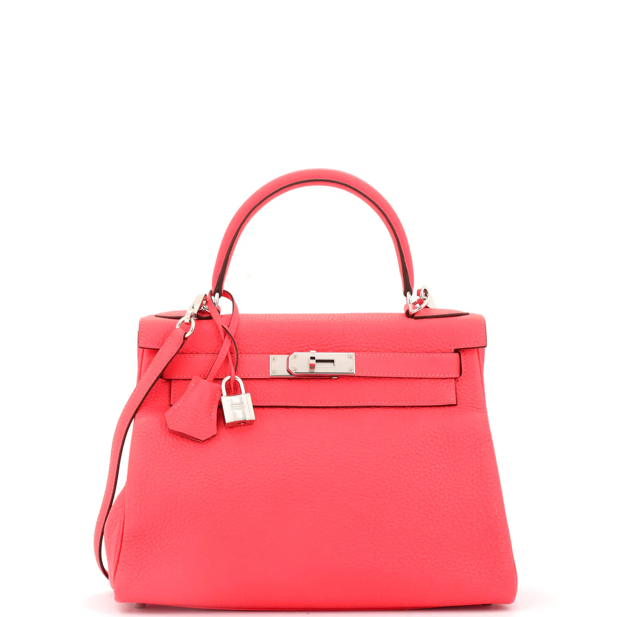 Kelly Handbag Rouge Pivoine Clemence with Palladium Hardware 28 - Deep Luxury