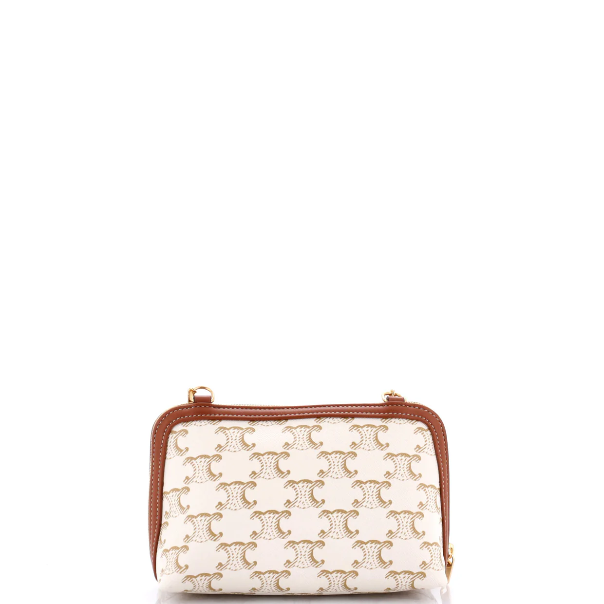 Zip Around Chain Clutch Triomphe Coated Canvas - Deep Luxury