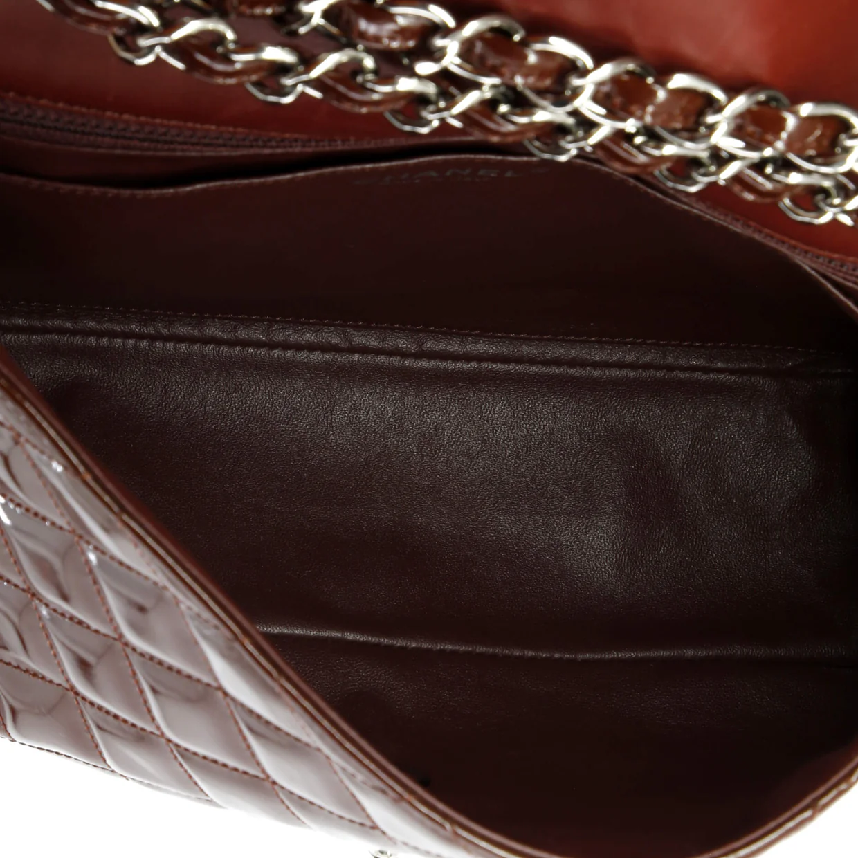 Classic Double Flap Bag Quilted Patent Jumbo - Deep Luxury