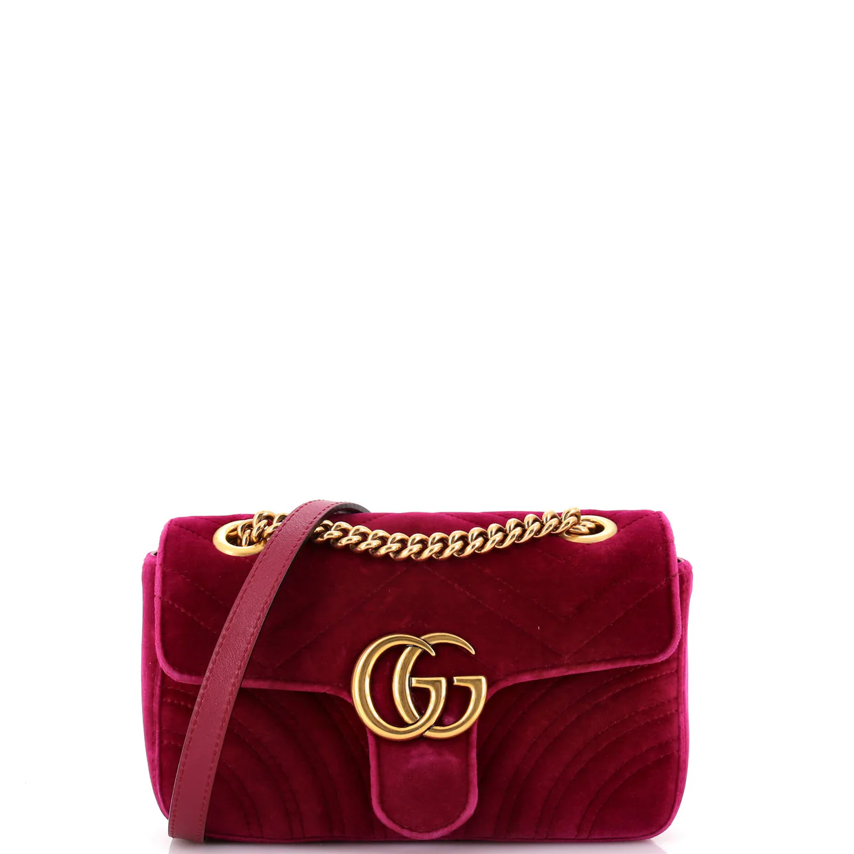 GG Marmont Flap Bag Matelasse Velvet Mini - Deep Luxury