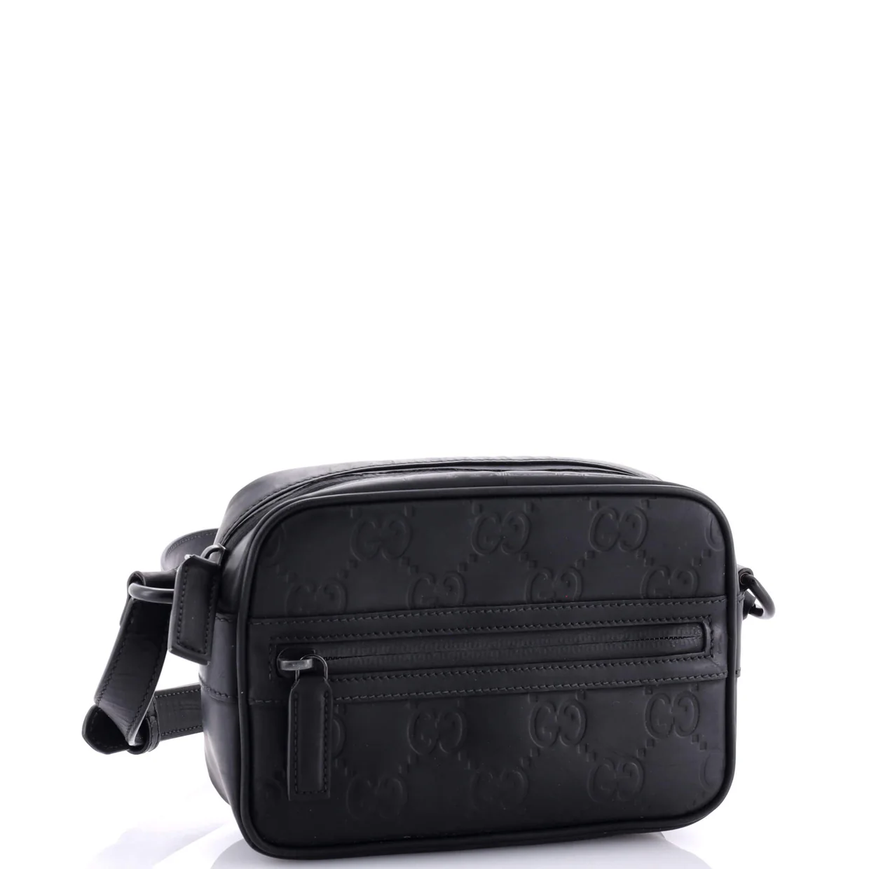 Front Zip Crossbody GG Rubber Effect Leather Mini - Deep Luxury