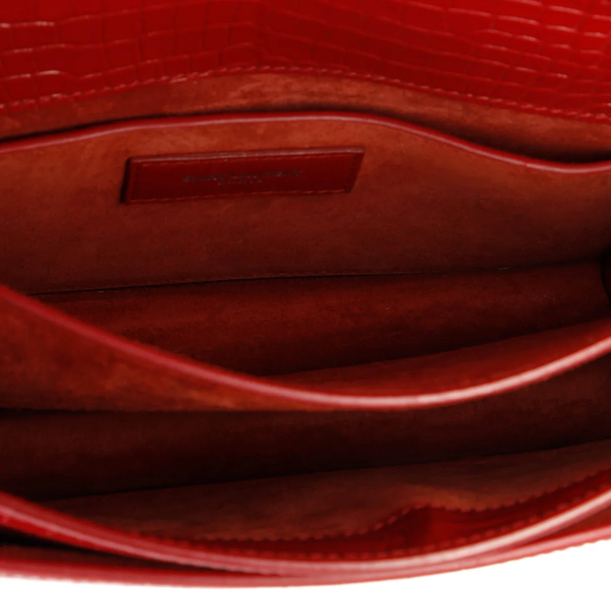 Sunset Crossbody Bag Crocodile Embossed Leather Medium - Deep Luxury