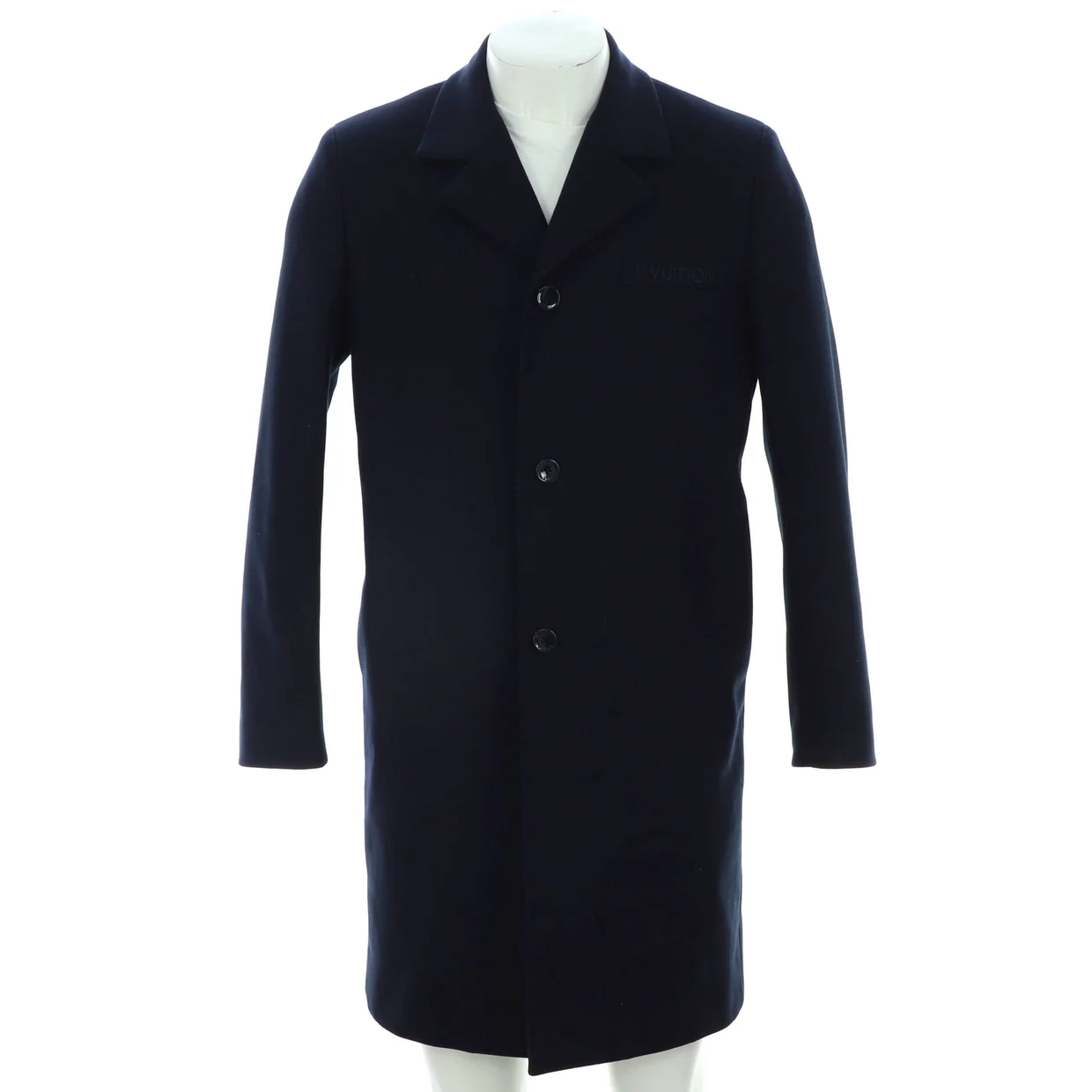 Men's Flower Embossed Coat Wool Blend - Deep Luxury