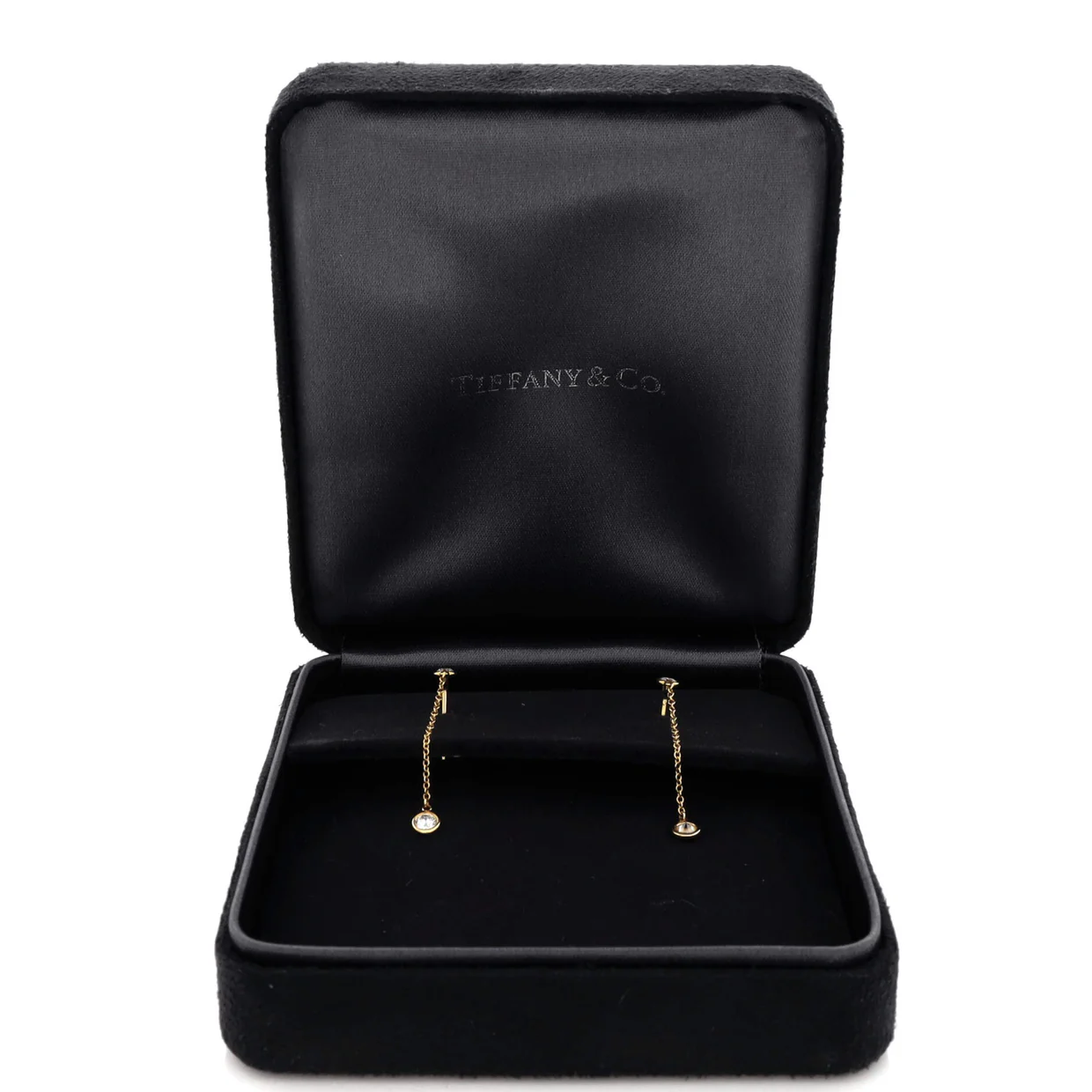 Elsa Peretti Diamonds By The Yard Drop Earrings 18K Yellow Gold with Diamonds .39CT - Deep Luxury