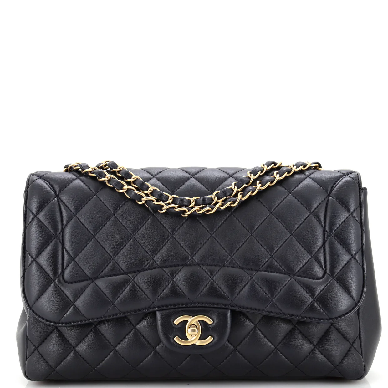 Mademoiselle Chic Flap Bag Quilted Lambskin Jumbo - Deep Luxury