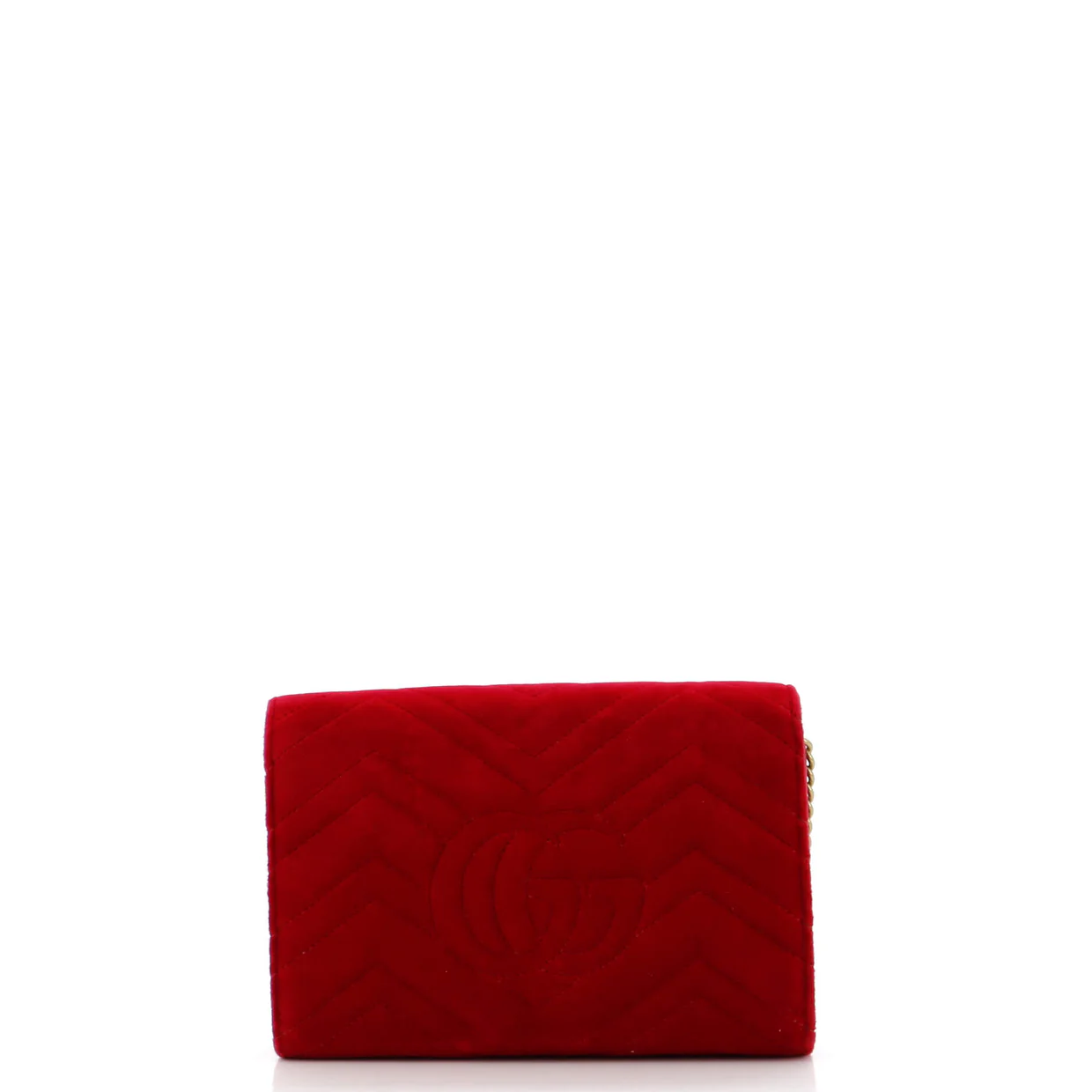 GG Marmont Chain Wallet Matelasse Velvet Mini - Deep Luxury