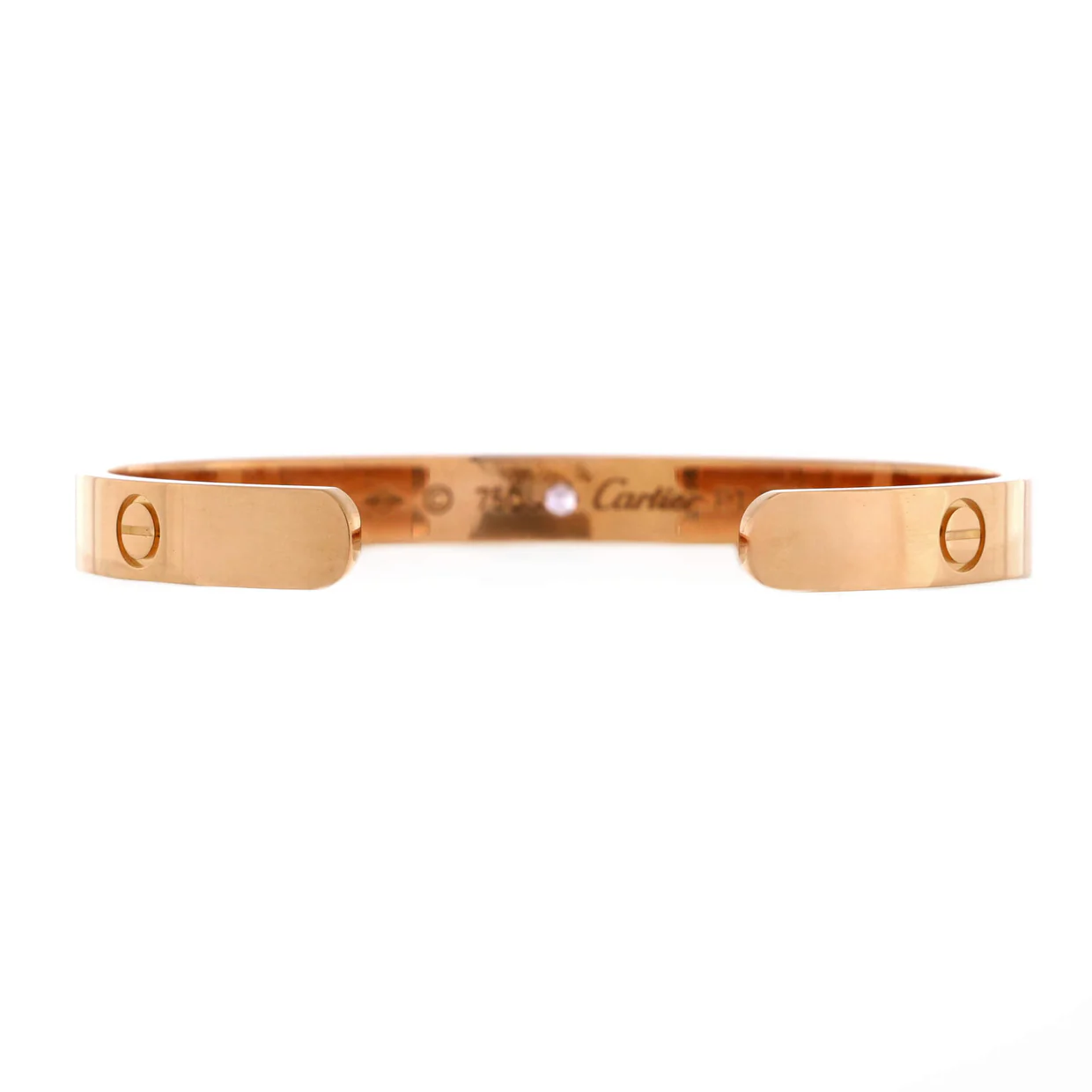 Love Cuff Bracelet 18K Rose Gold with Pink Sapphire - Deep Luxury