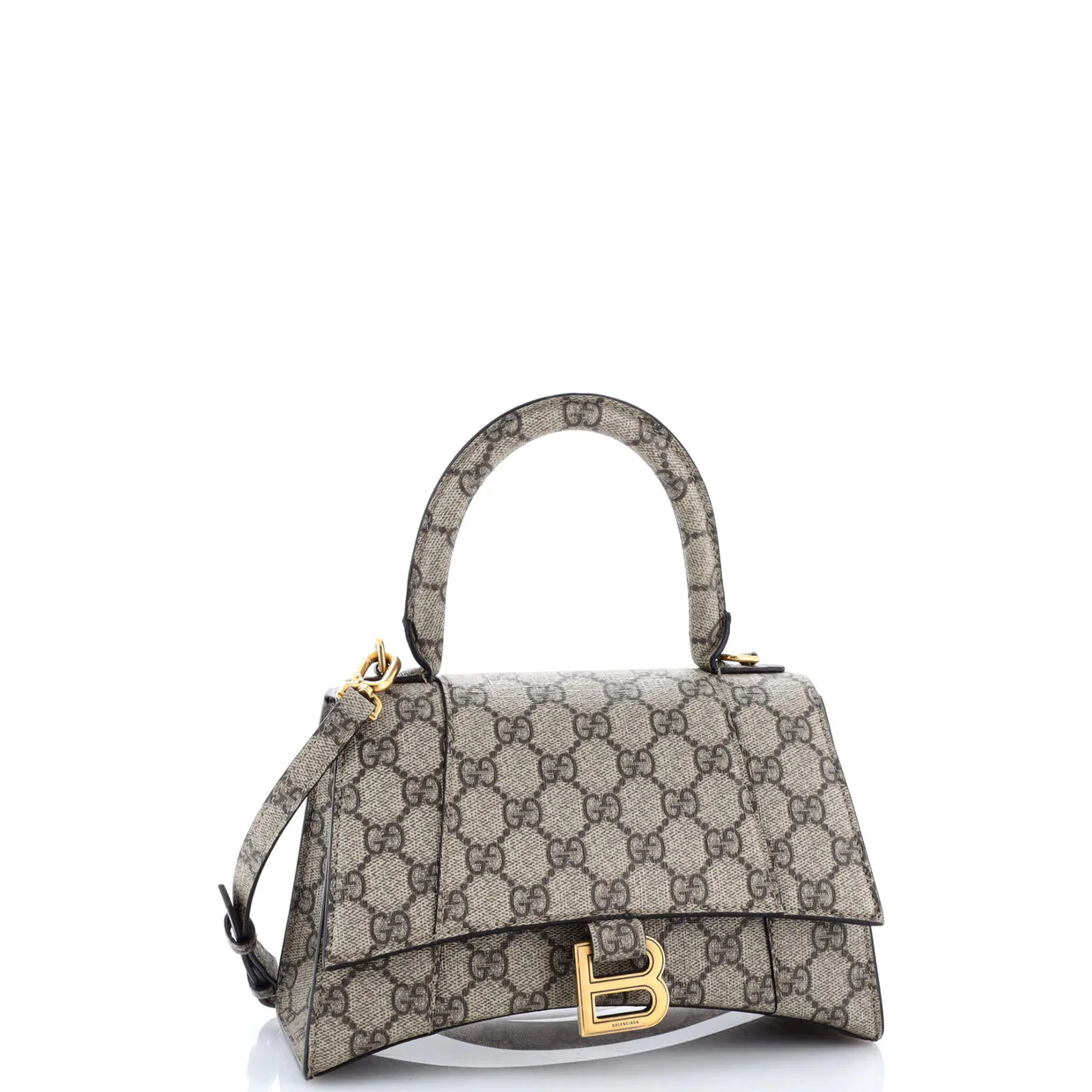 x Balenciaga The Hacker Project Hourglass Top Handle Bag GG Coated Canvas Small - Deep Luxury