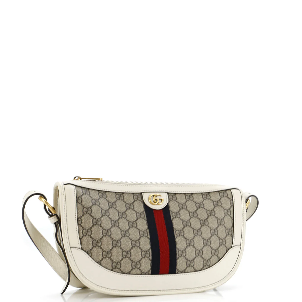 Ophidia Curved Zip Shoulder Bag GG Coated Canvas Large - Deep Luxury