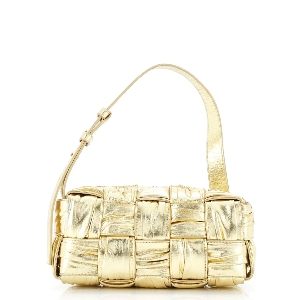Brick Cassette Shoulder Bag Maxi Intrecciato Plisse Leather Small - Deep Luxury