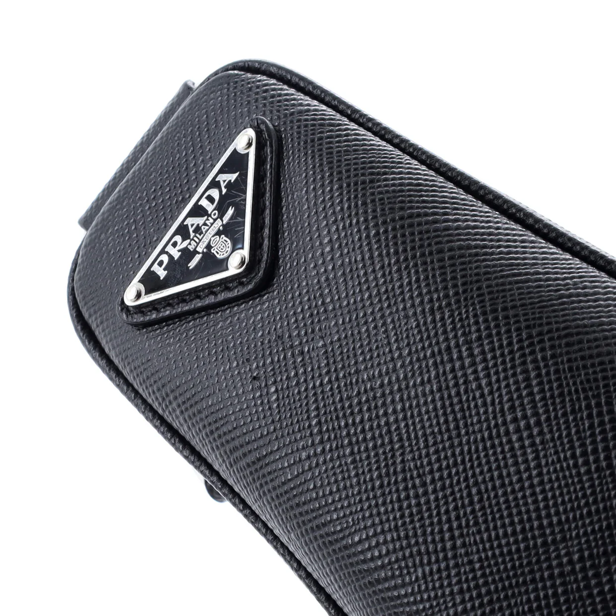 Triangle Logo Zip Crossbody Bag Leather Small - Deep Luxury