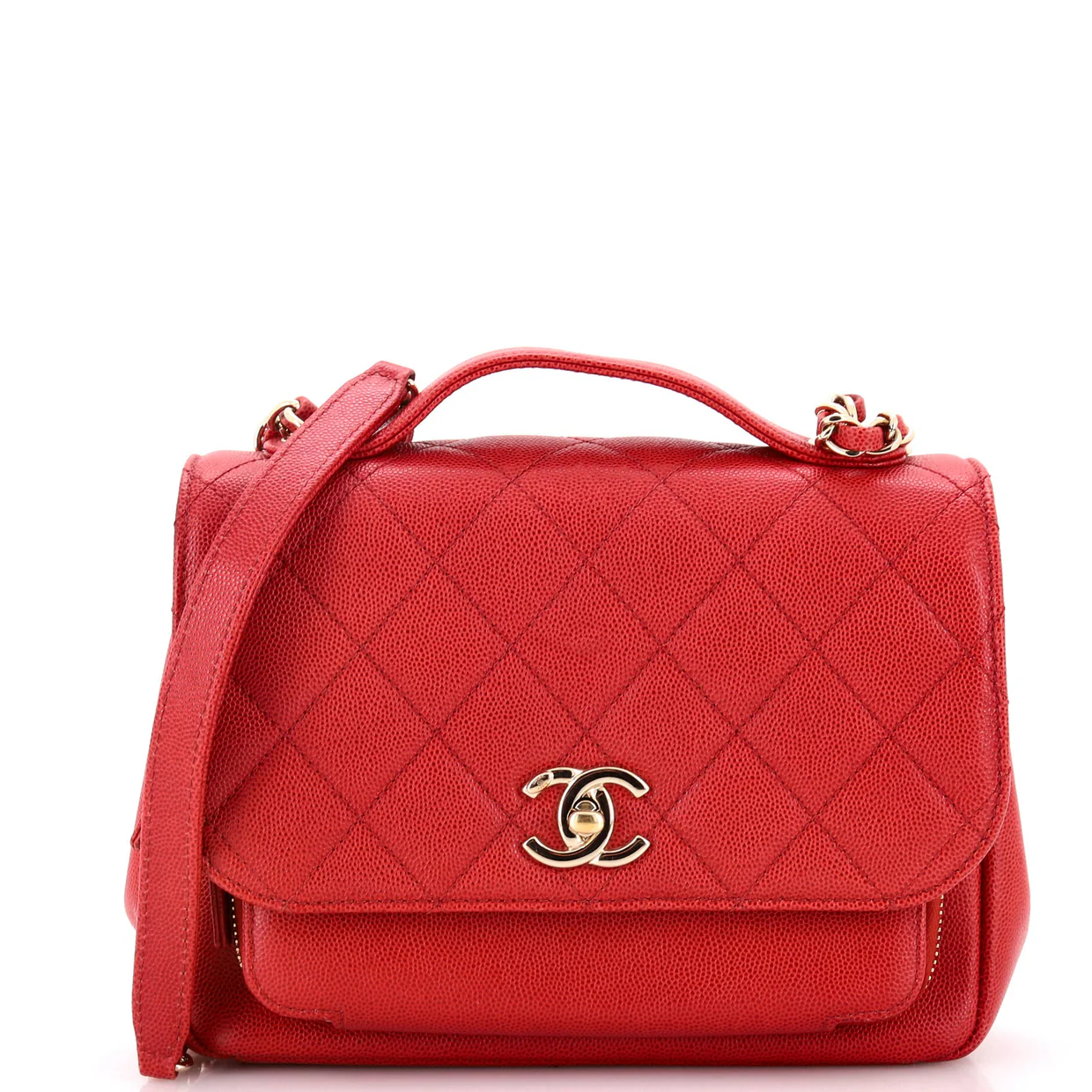 Business Affinity Flap Bag Quilted Caviar Small - Deep Luxury