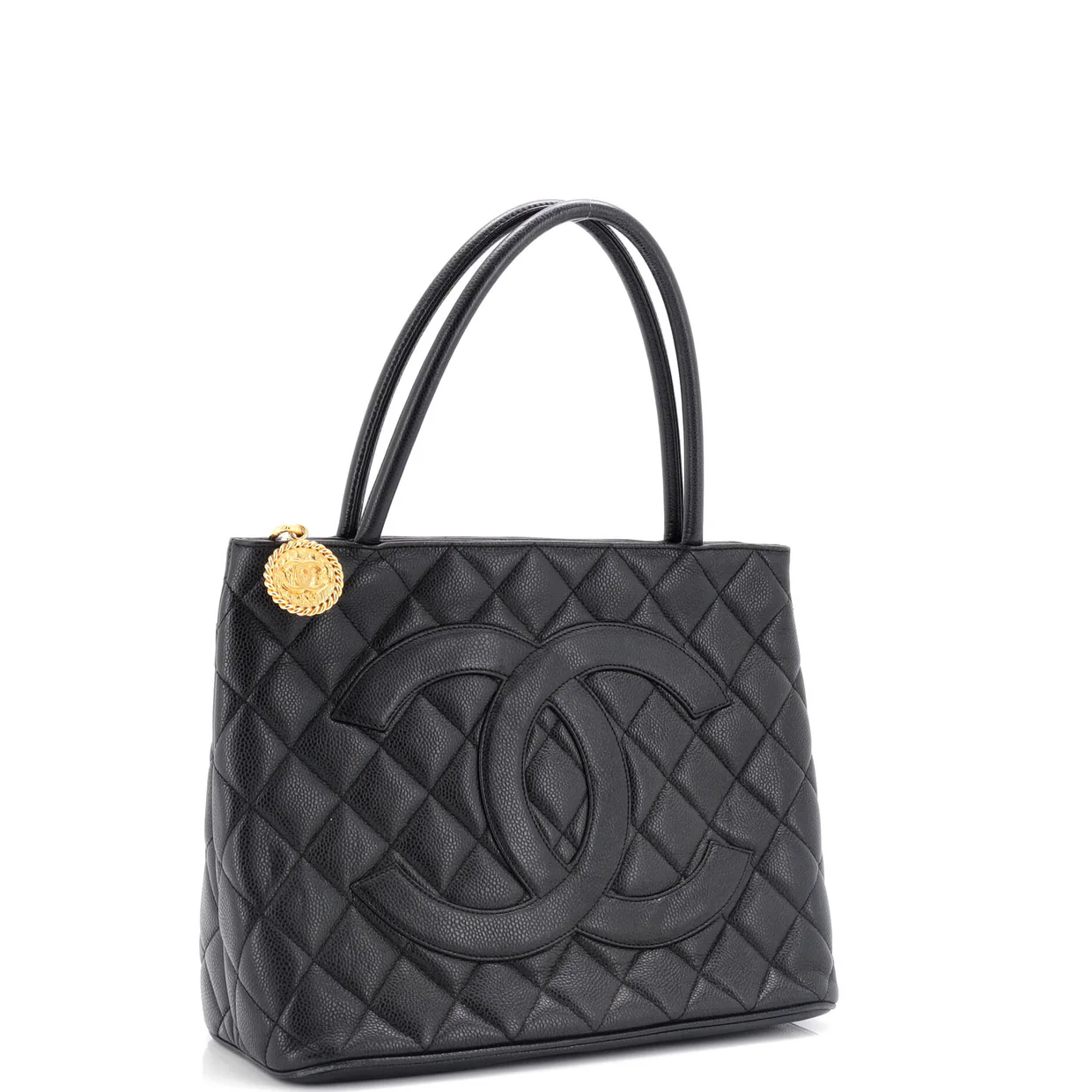 Medallion Tote Quilted Caviar - Deep Luxury