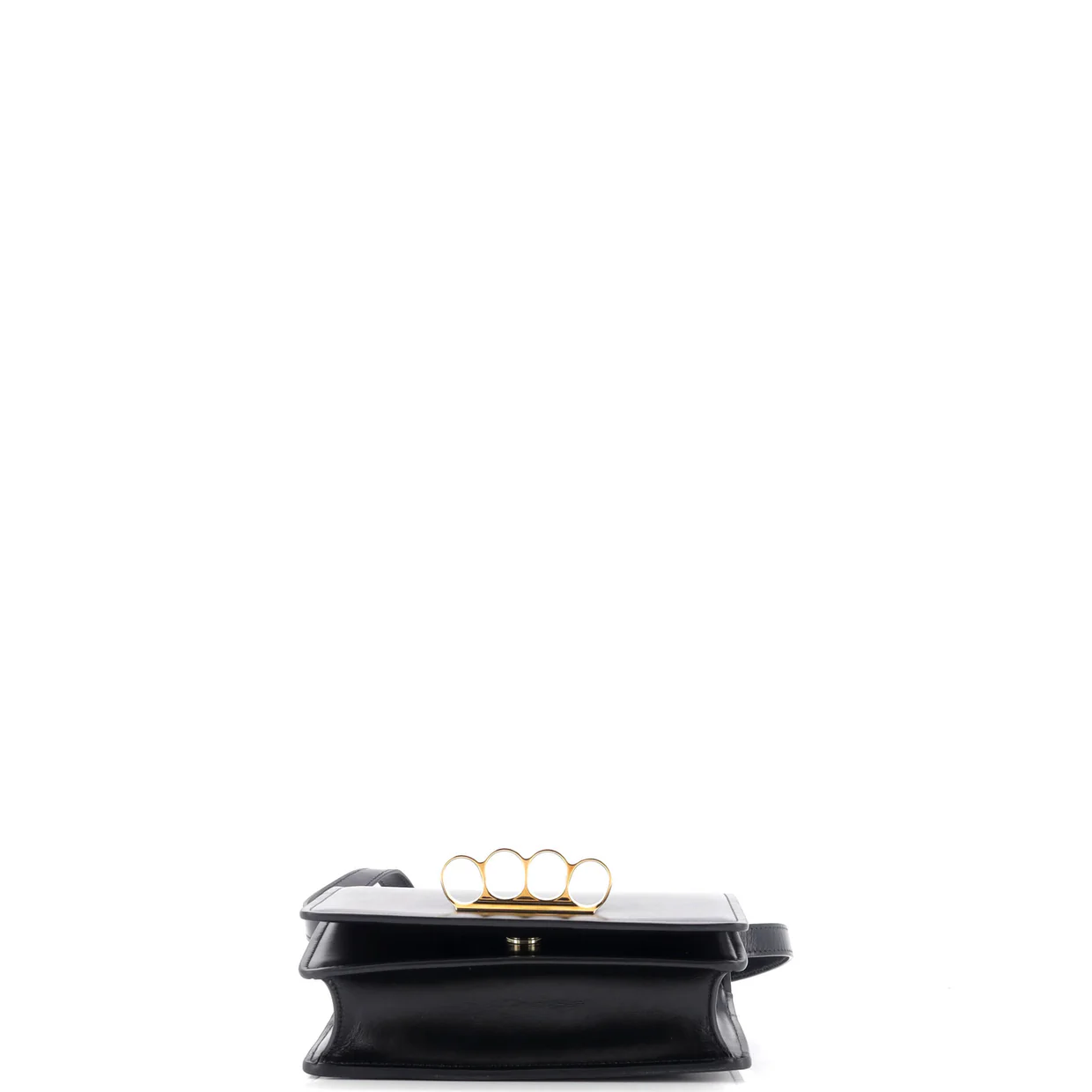 Four Ring Flap Shoulder Bag Leather Small - Deep Luxury