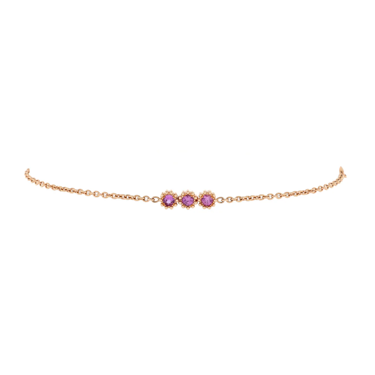 Mimirose Bracelet 18K Rose Gold with Pink Sapphires - Deep Luxury