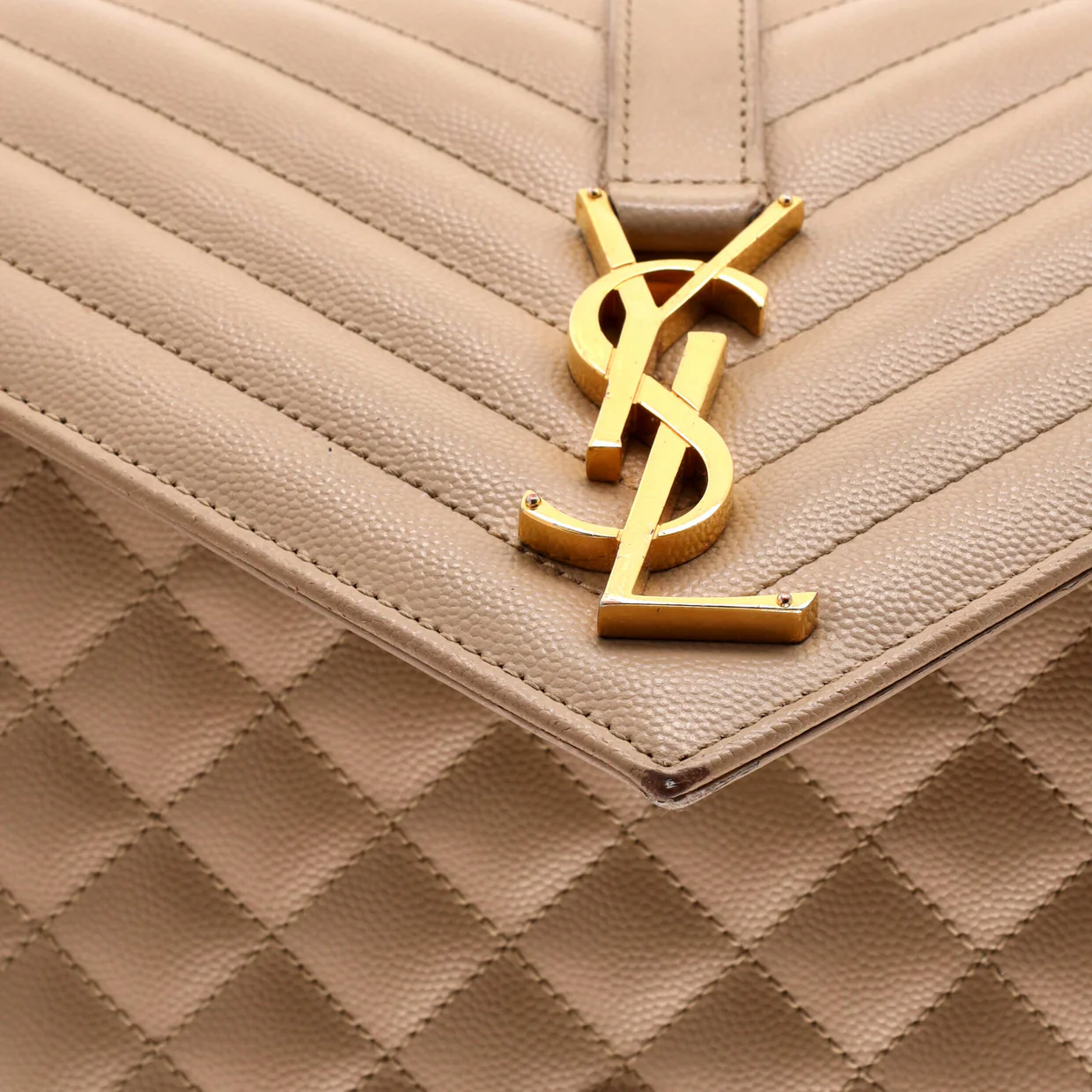 Classic Monogram Envelope Satchel Mixed Matelasse Leather Large - Deep Luxury