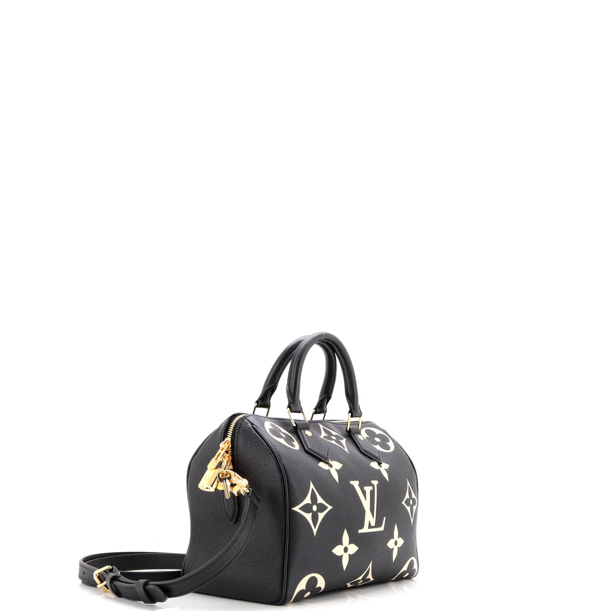 Speedy Bandouliere Bag Bicolor Monogram Empreinte Giant 25 - Deep Luxury