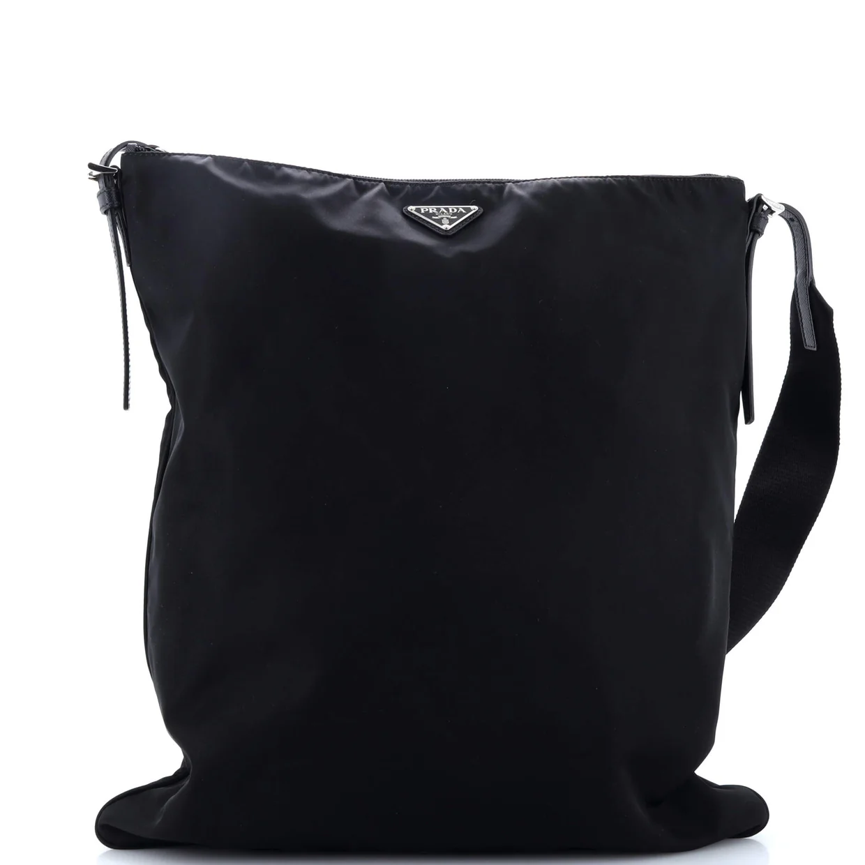 Triangle Logo Plaque Flat Messenger Tessuto Medium - Deep Luxury