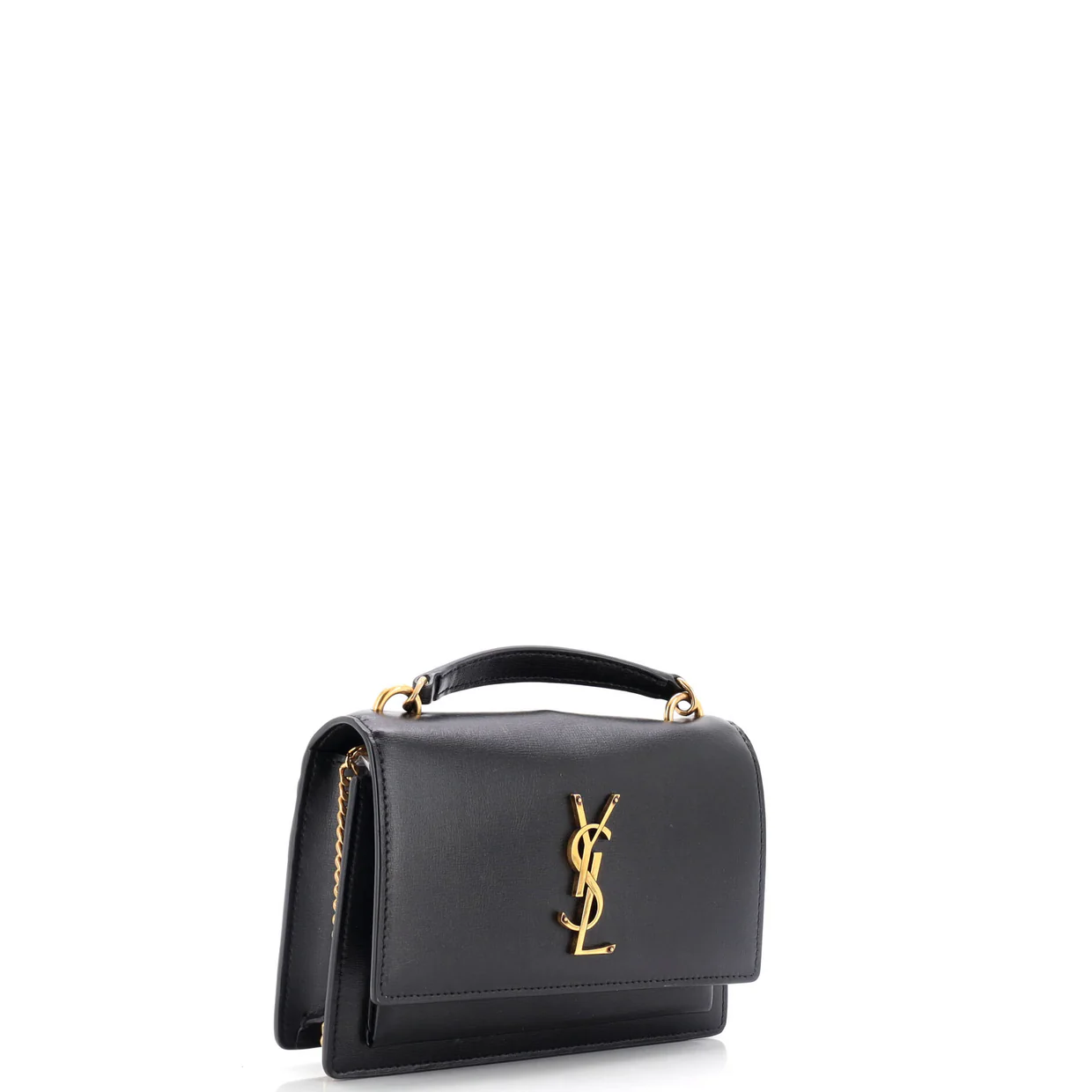 Sunset Top Handle Chain Wallet Leather - Deep Luxury