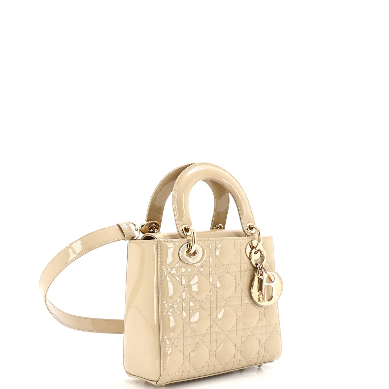 Lady Dior NM Bag Cannage Quilt Patent Medium - Deep Luxury