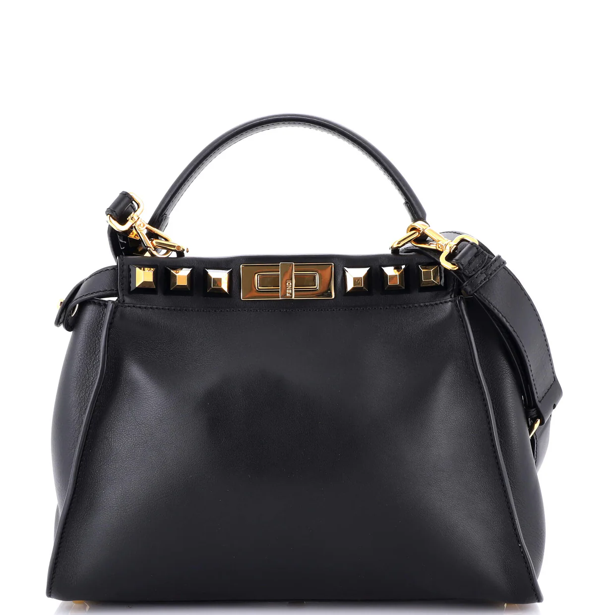 Peekaboo Bag Leather with Studded Detail Regular - Deep Luxury