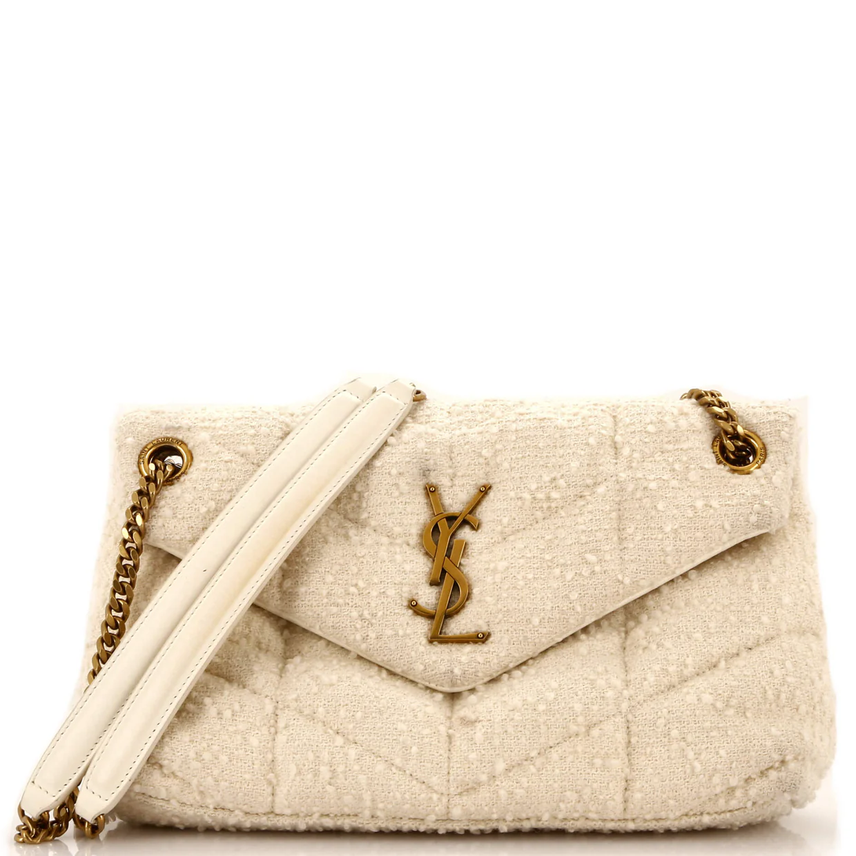 Loulou Puffer Shoulder Bag Quilted Tweed Small - Deep Luxury