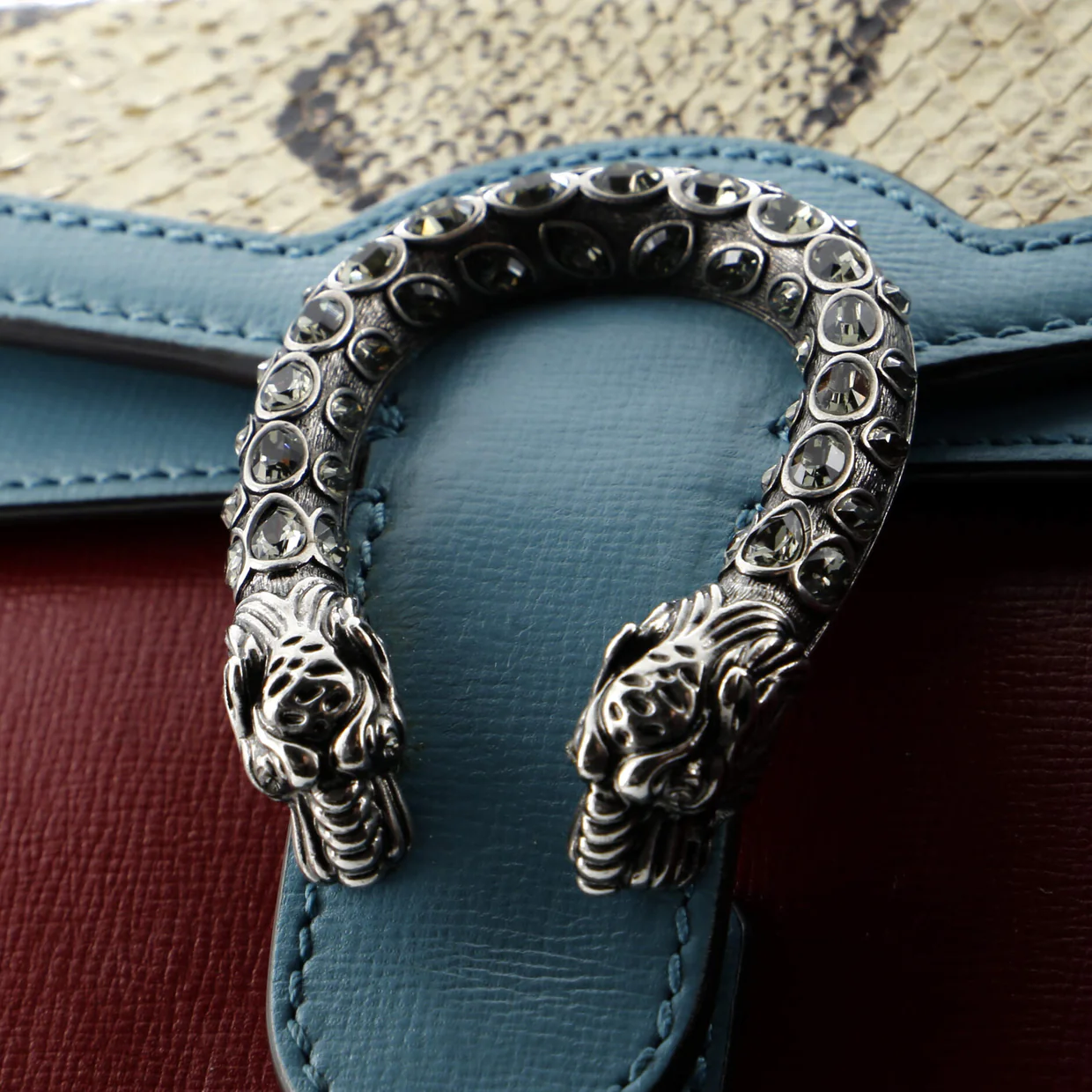 Dionysus Bag Leather with Python Small - Deep Luxury