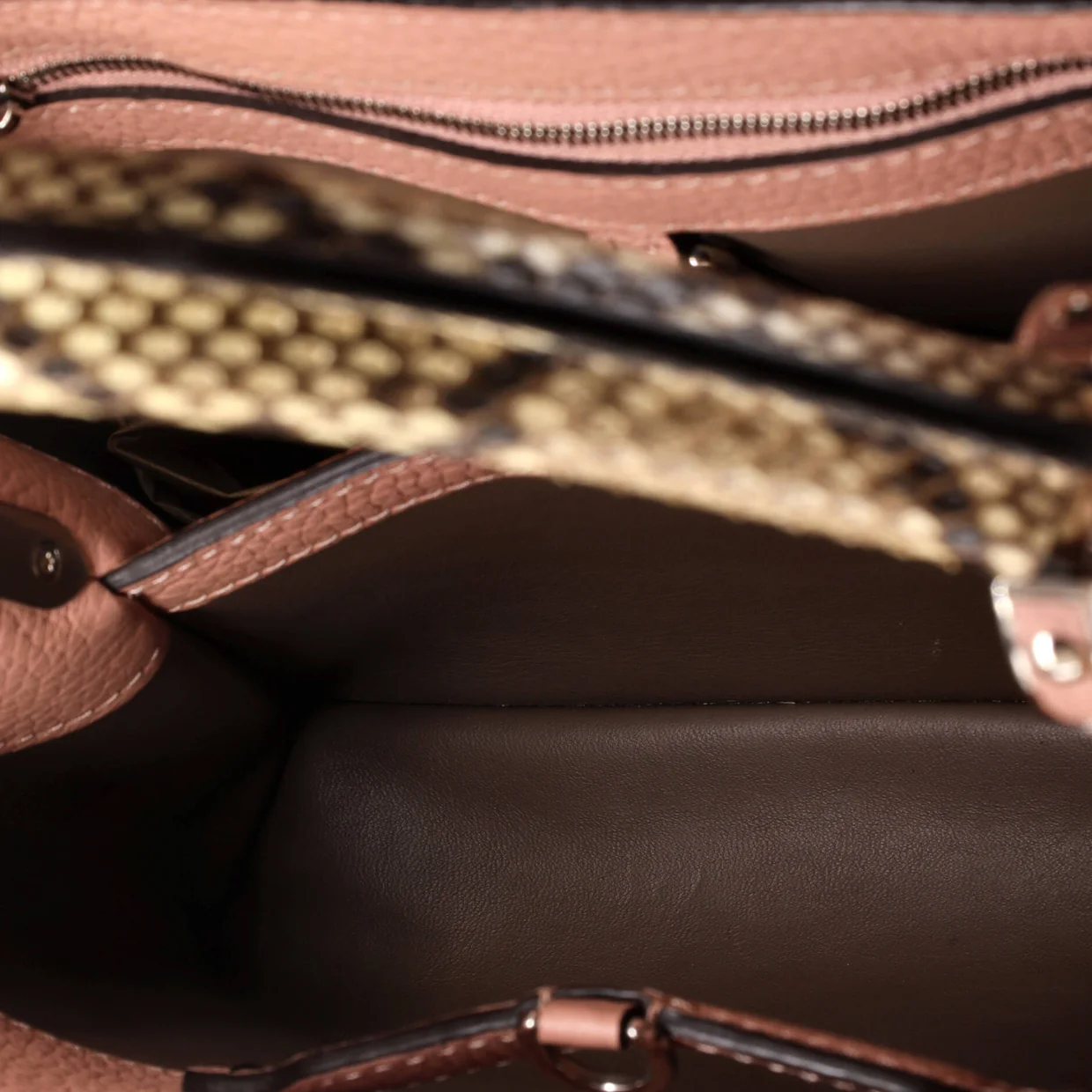 Capucines Bag Leather with Snakeskin BB - Deep Luxury