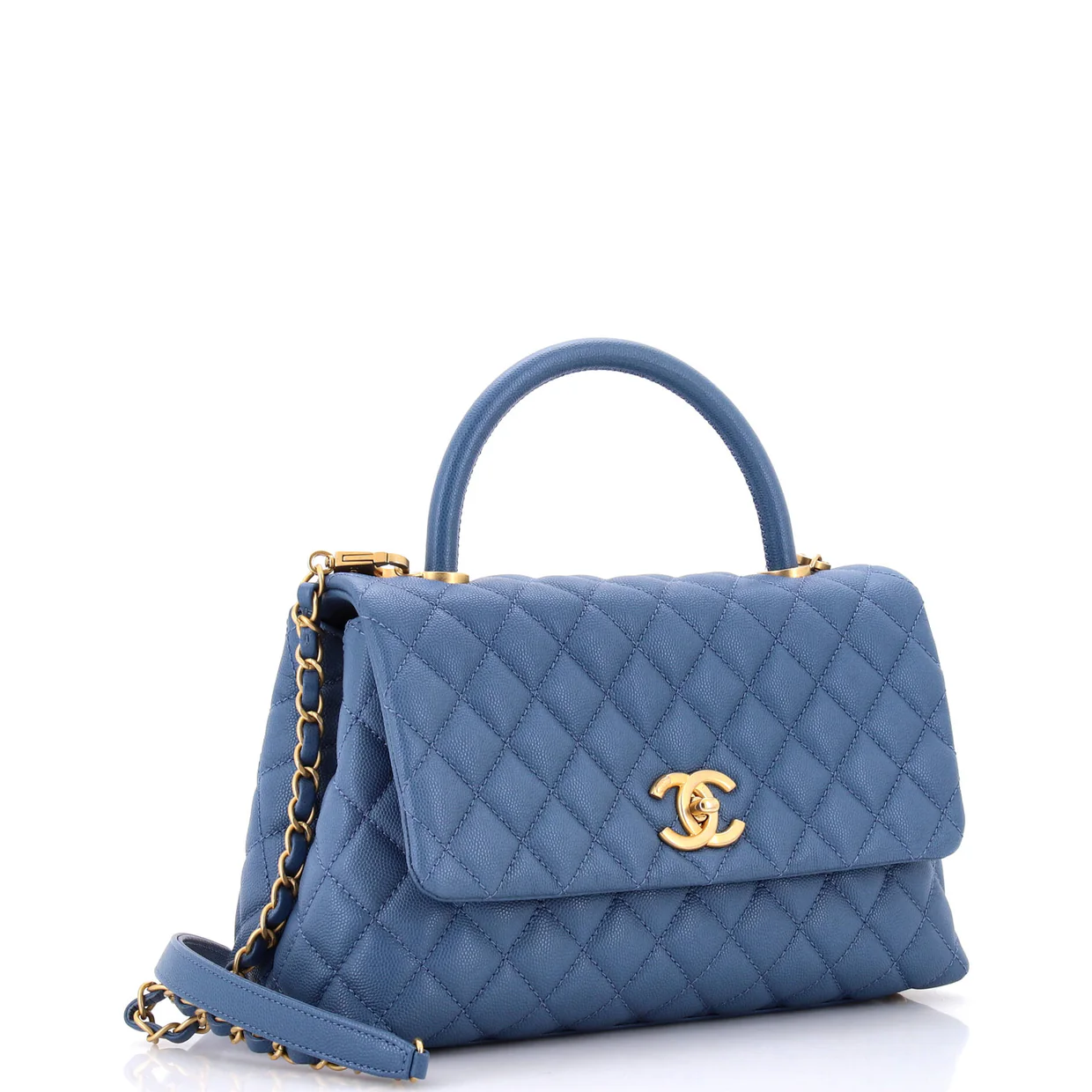 Coco Top Handle Bag Quilted Caviar Small - Deep Luxury