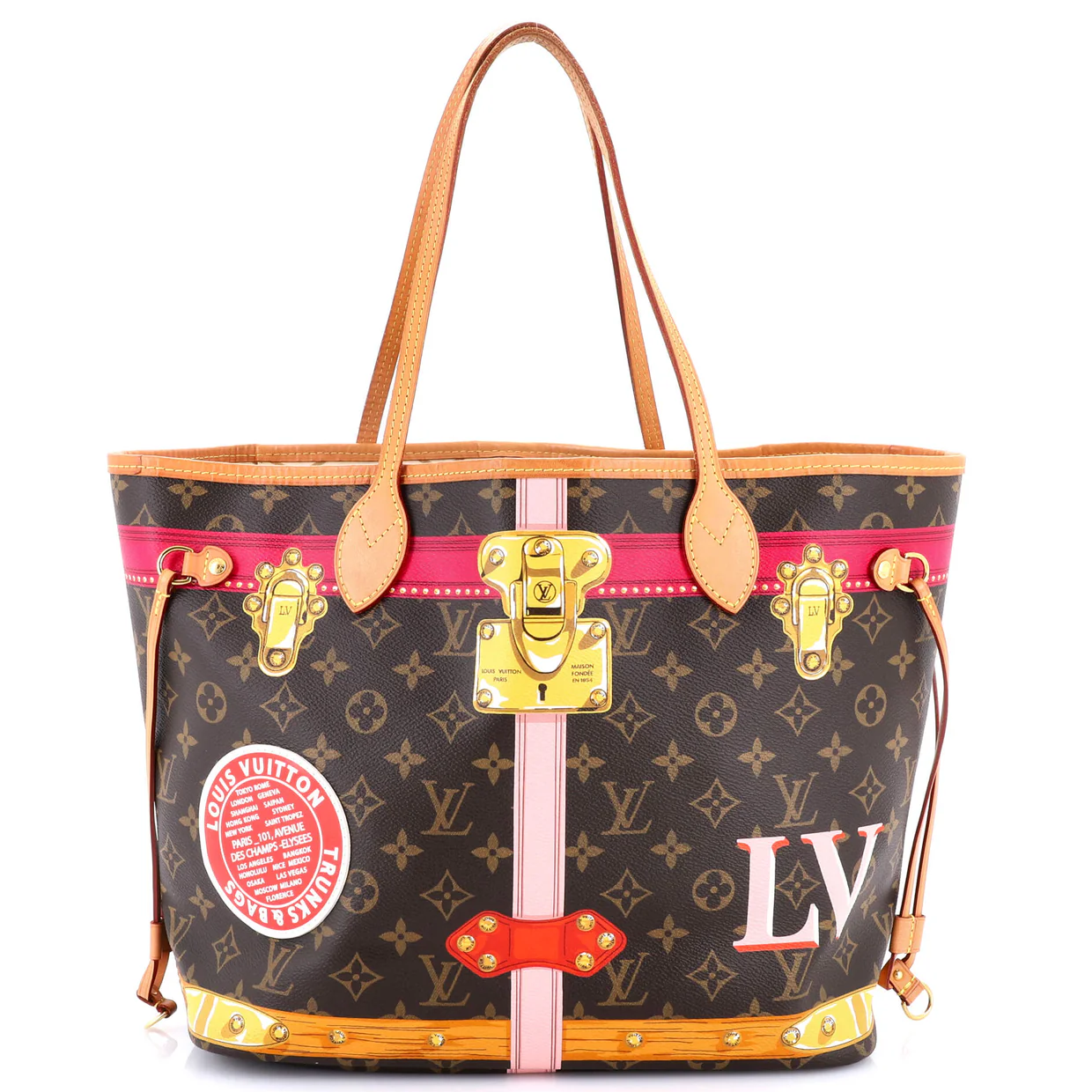 Neverfull NM Tote Limited Edition Summer Trunks Monogram Canvas MM - Deep Luxury