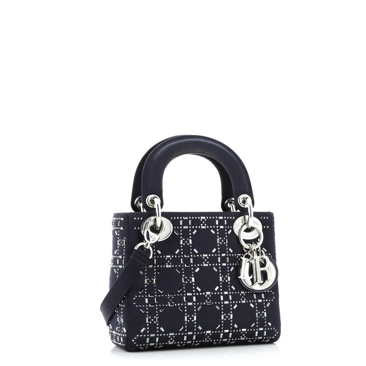 Lady Dior Bag Crystal Embellished Cannage Quilt Satin Mini - Deep Luxury