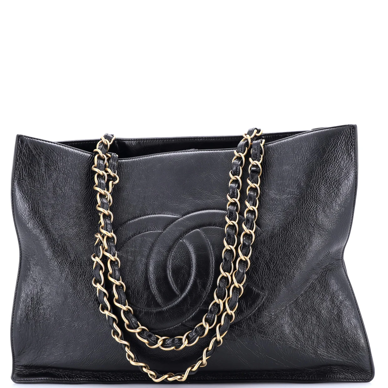 Timeless CC Chain Shopping Tote Shiny Aged Calfskin Large - Deep Luxury