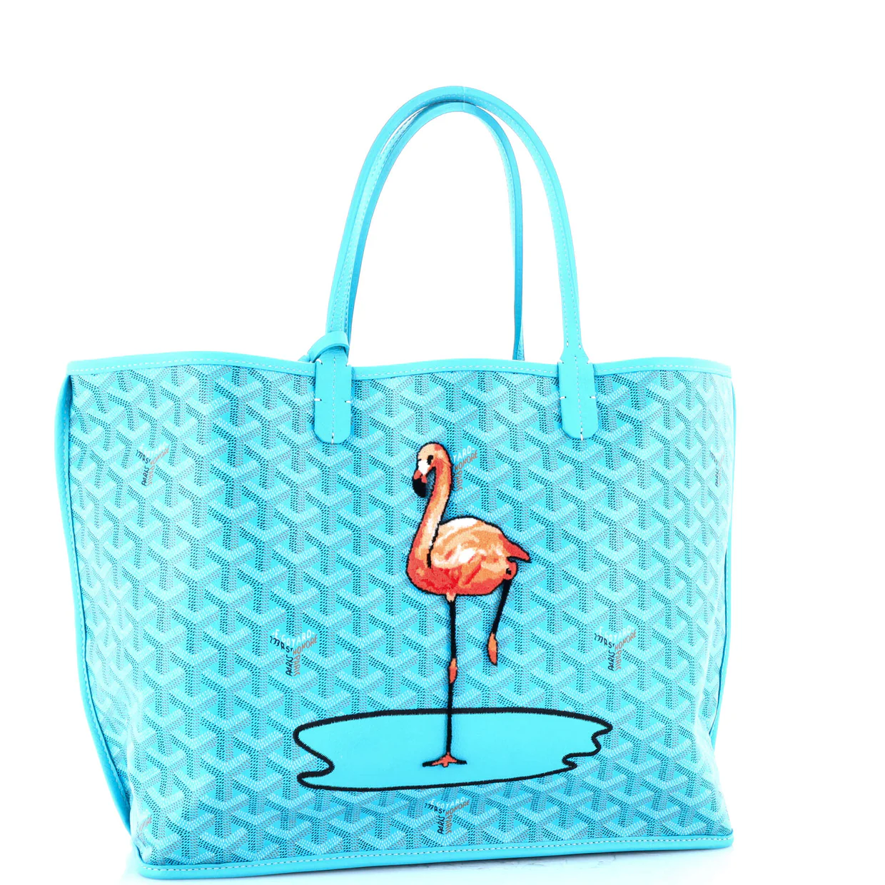 Anjou Reversible Tote Embroidered Coated Canvas PM - Deep Luxury