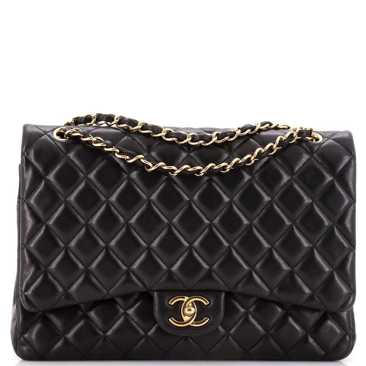 Classic Double Flap Bag Quilted Lambskin Maxi - Deep Luxury