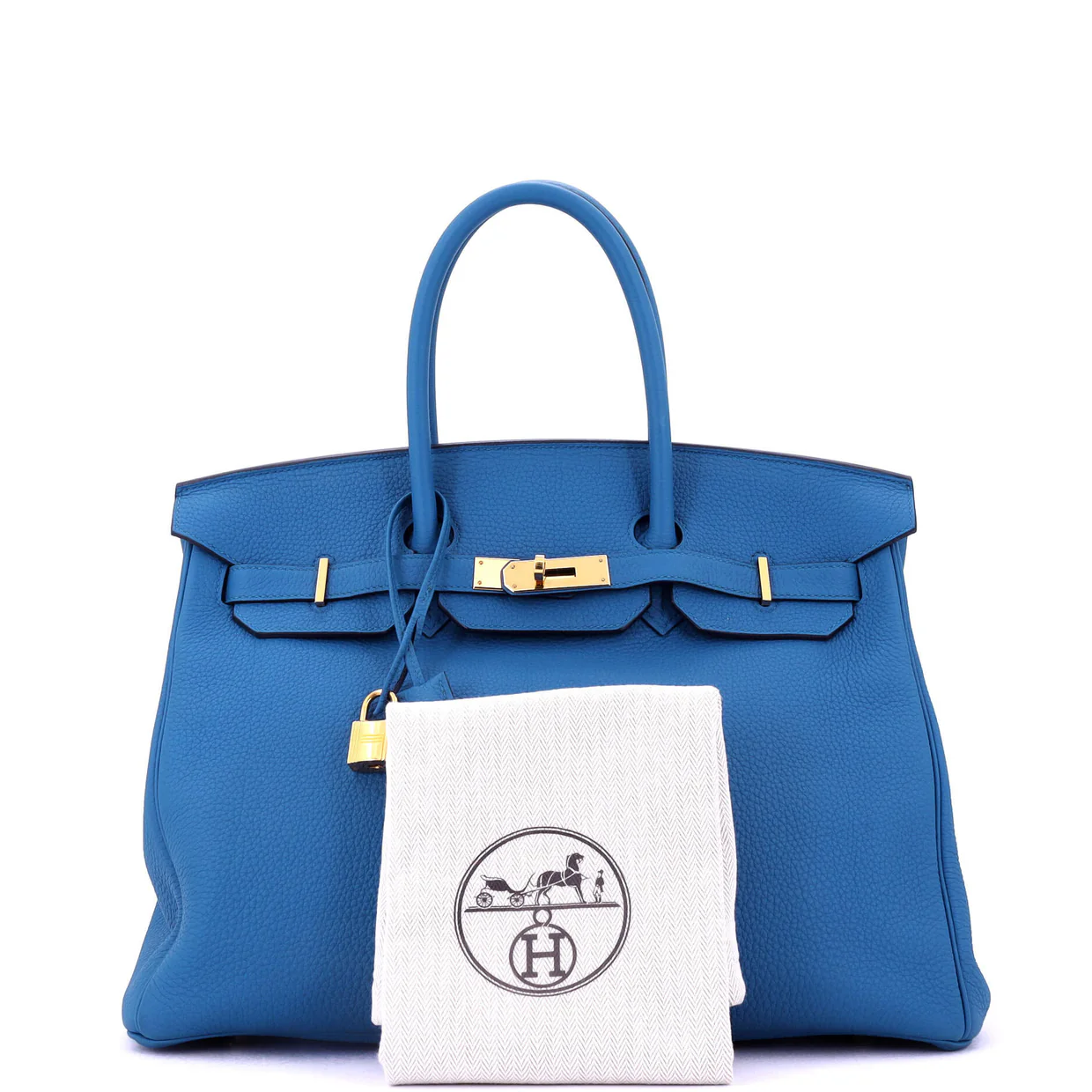 Birkin Handbag Bleu Zellige Togo with Gold Hardware 35 - Deep Luxury