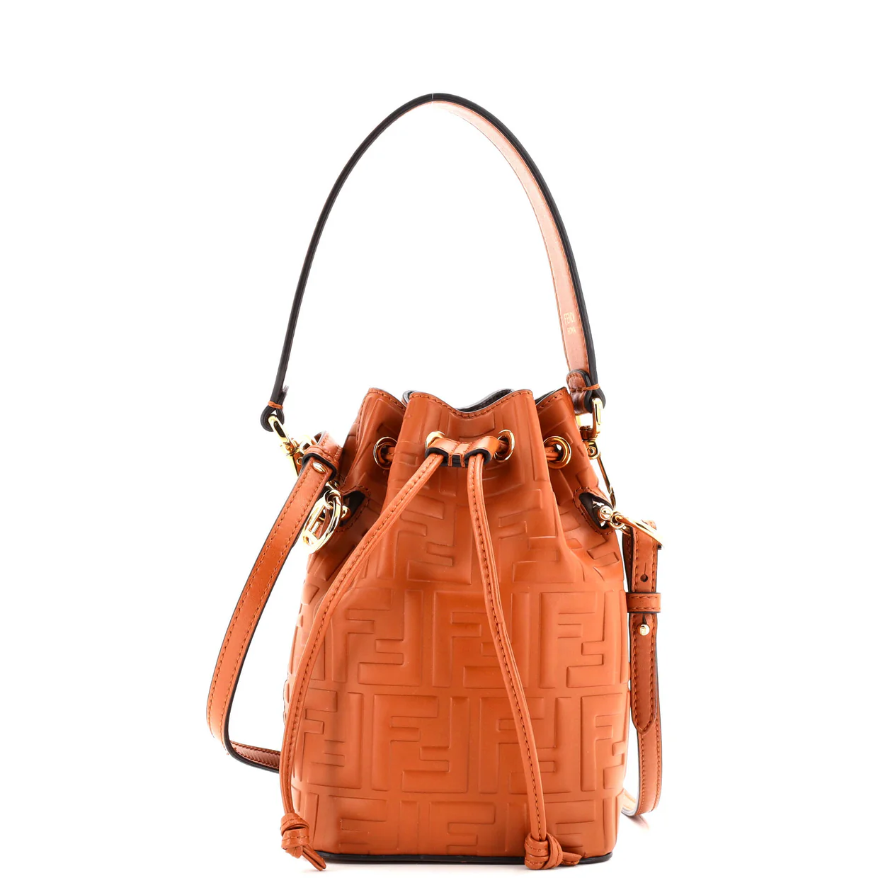 Mon Tresor Bucket Bag Zucca Embossed Leather Mini - Deep Luxury
