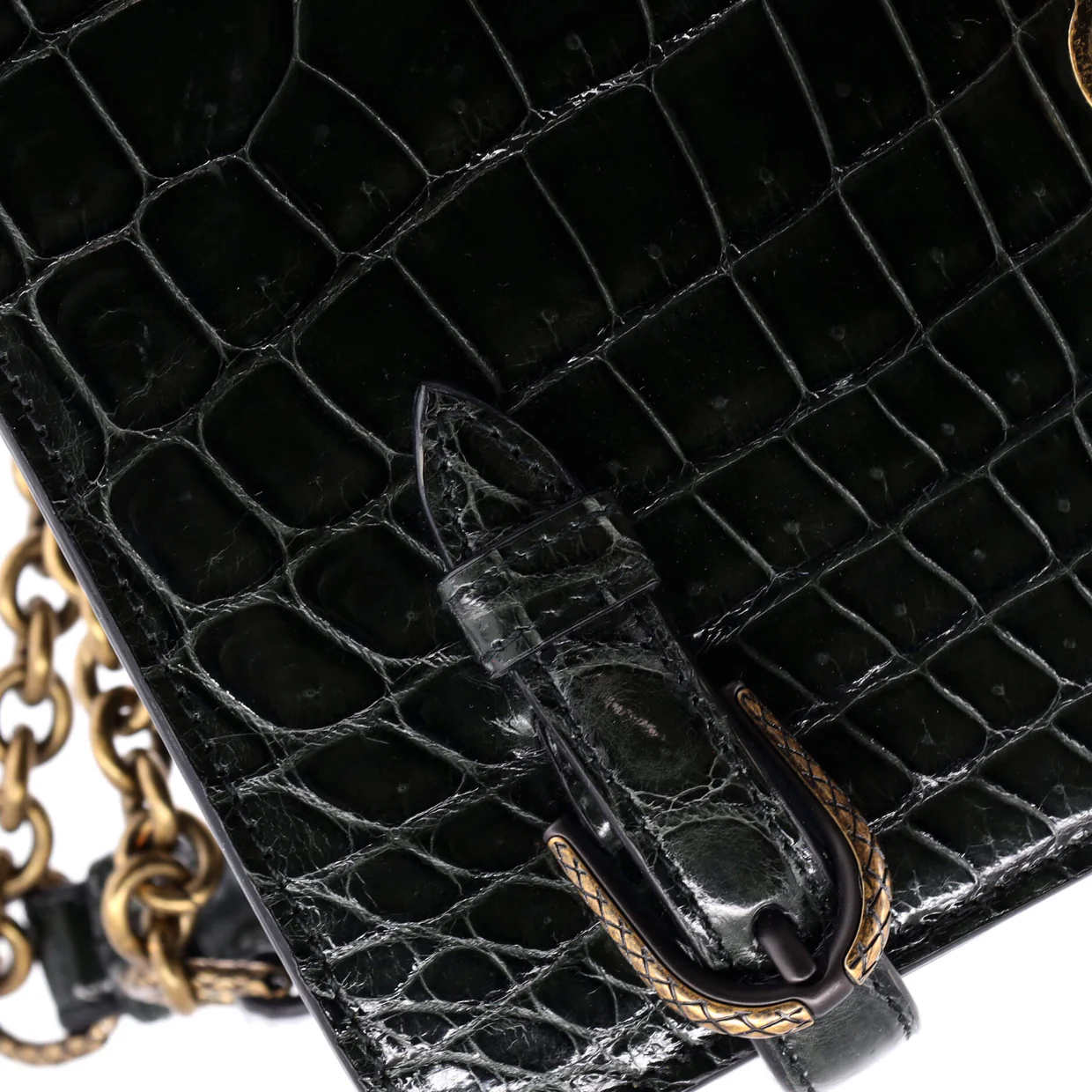 City Knot Flap Bag Crocodile - Deep Luxury