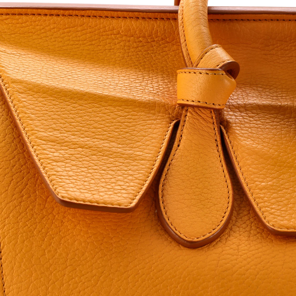 Tie Knot Tote Grainy Leather Medium - Deep Luxury