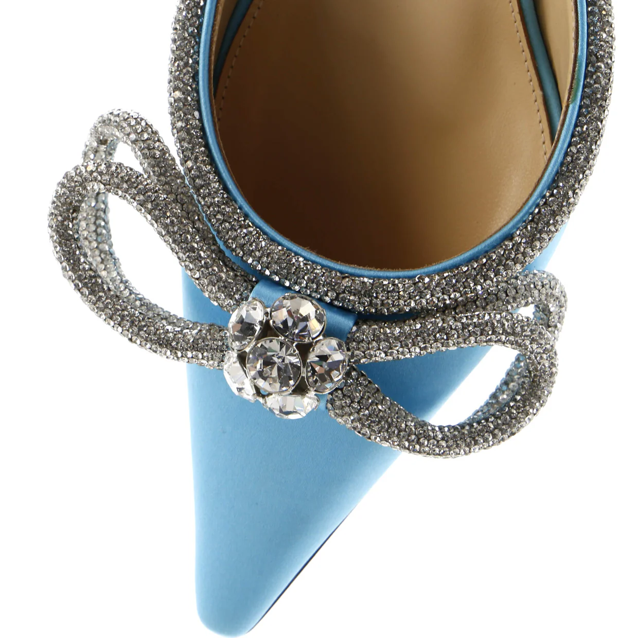 Women's Double Bow Ankle Strap Pumps Satin 75 - Deep Luxury