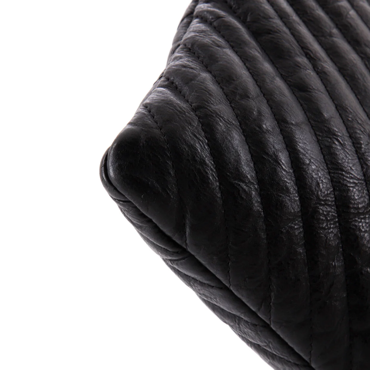 O Case Clutch Chevron Aged Calfskin Medium - Deep Luxury