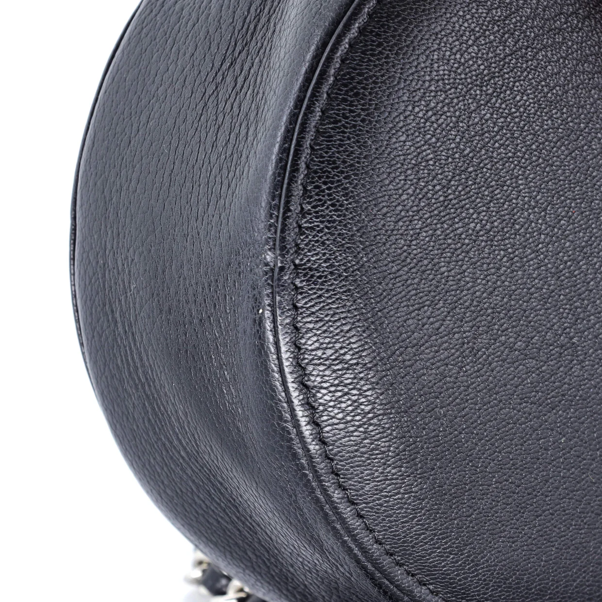 CC Ski Round Clutch with Chain Goatskin Mini - Deep Luxury