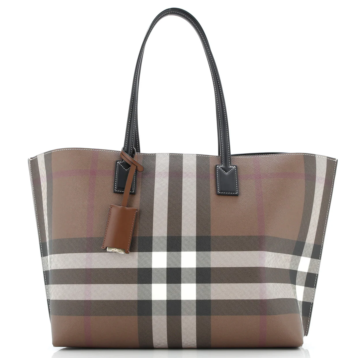 Soft Tote Check E-Canvas Medium - Deep Luxury
