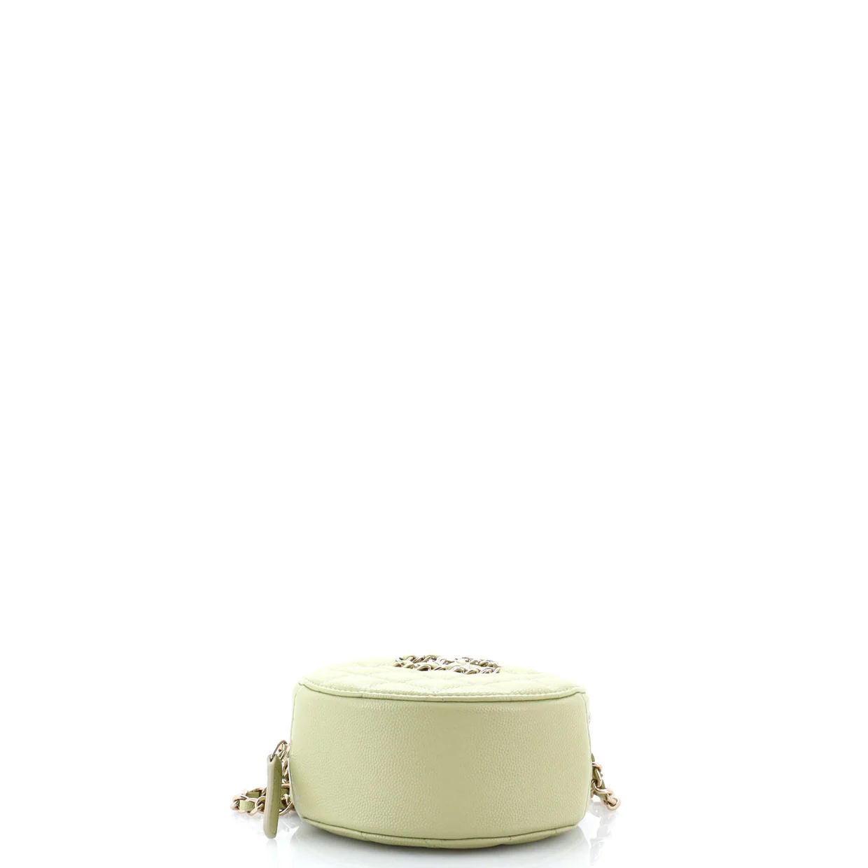 French New Wave Round Clutch with Chain Quilted Caviar - Deep Luxury