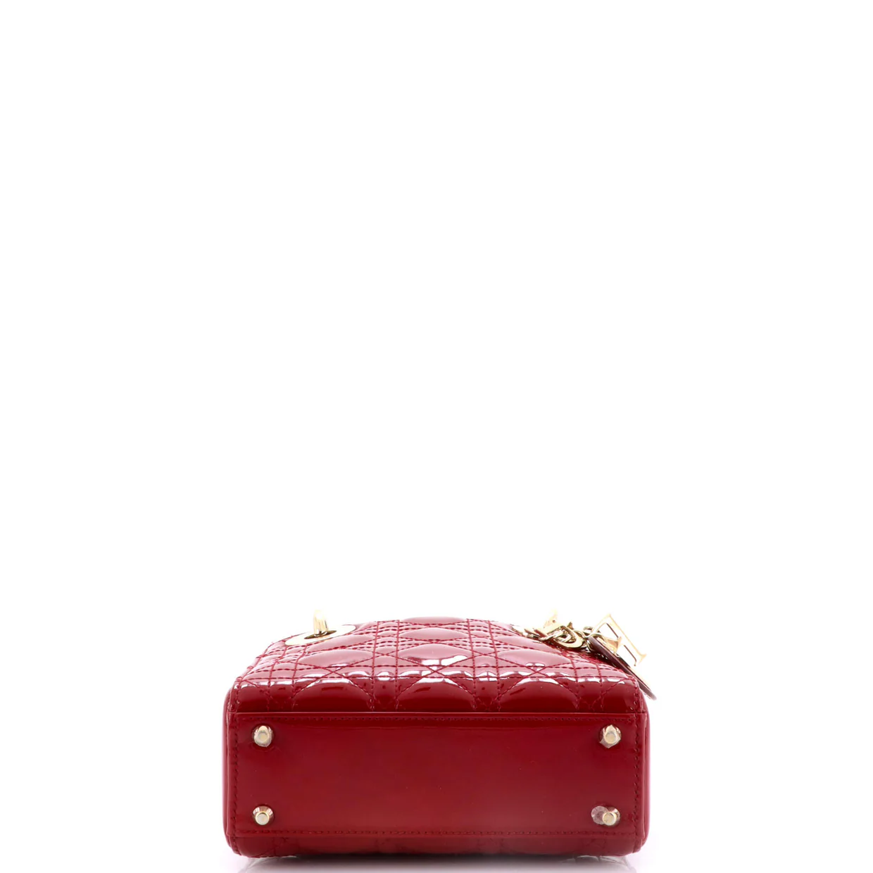 Lady Dior Chain Bag Cannage Quilt Patent Mini - Deep Luxury