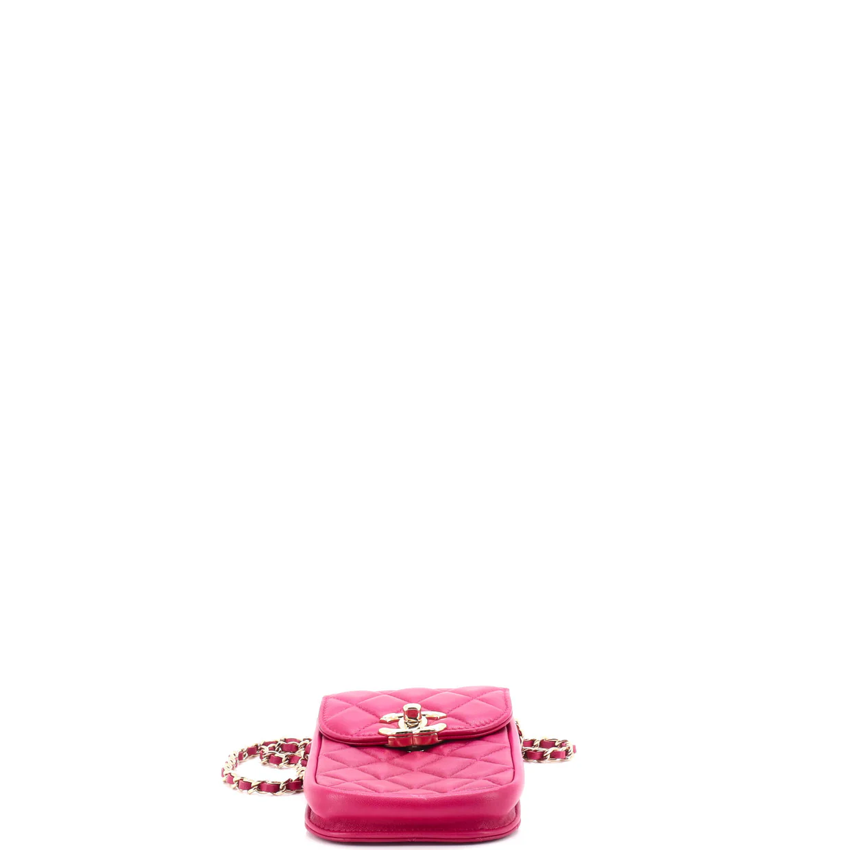 CC Flap Phone Holder Crossbody Bag Quilted Lambskin - Deep Luxury
