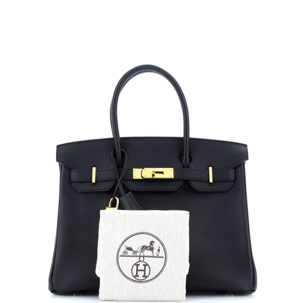 Birkin Handbag Noir Epsom with Gold Hardware 30 - Deep Luxury