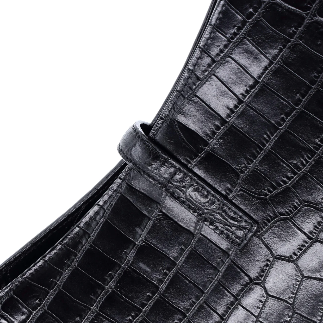 Le 5 a 7 Hobo Crocodile Embossed Leather Small - Deep Luxury