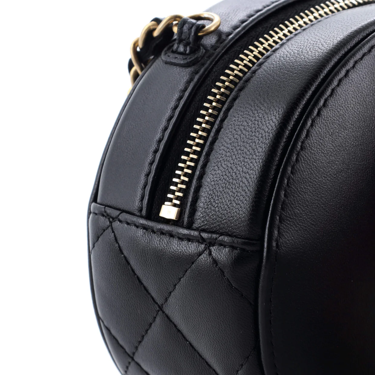 Lucky Charms Round Clutch With Chain Embellished Lambskin - Deep Luxury