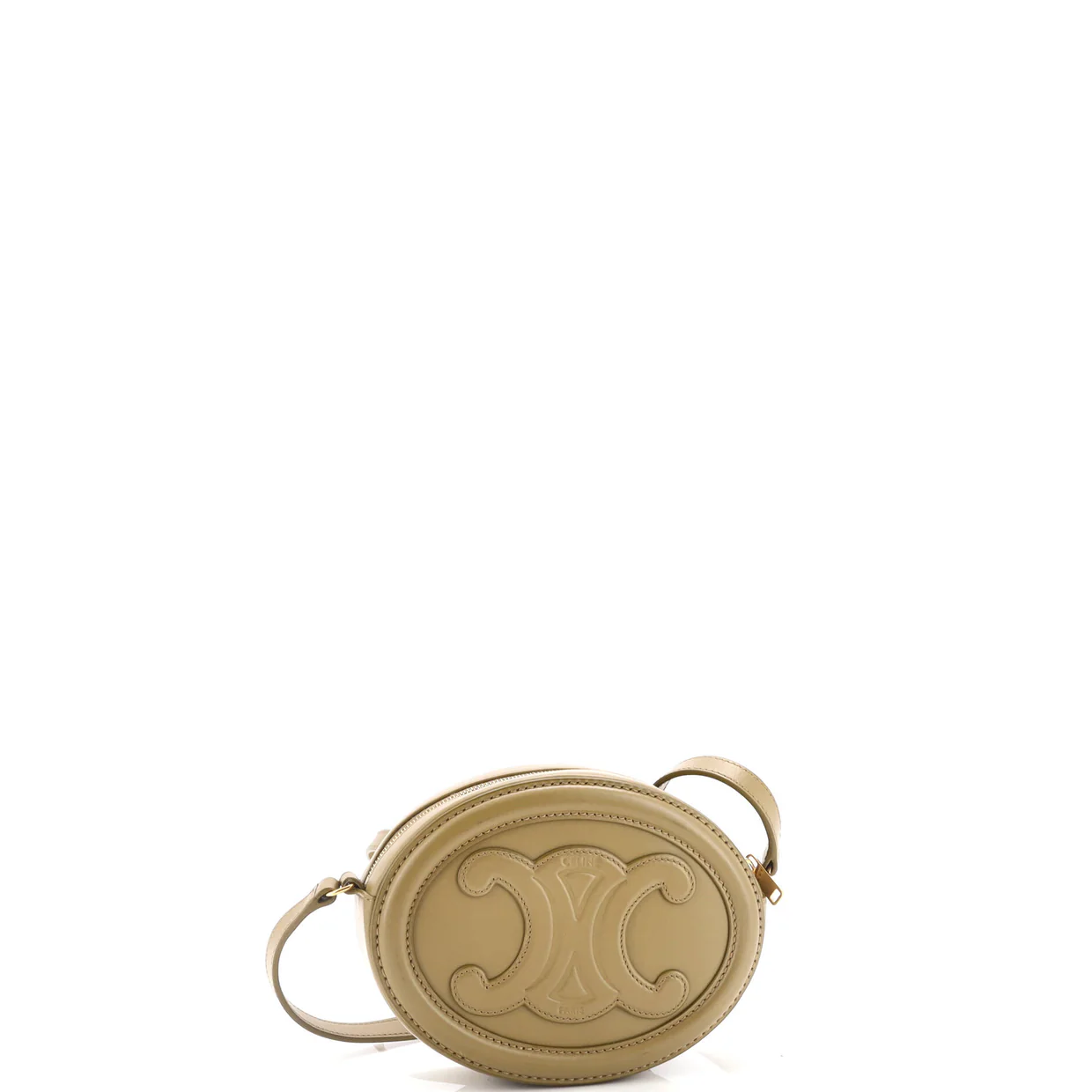 Triomphe Oval Crossbody Bag Leather Mini - Deep Luxury